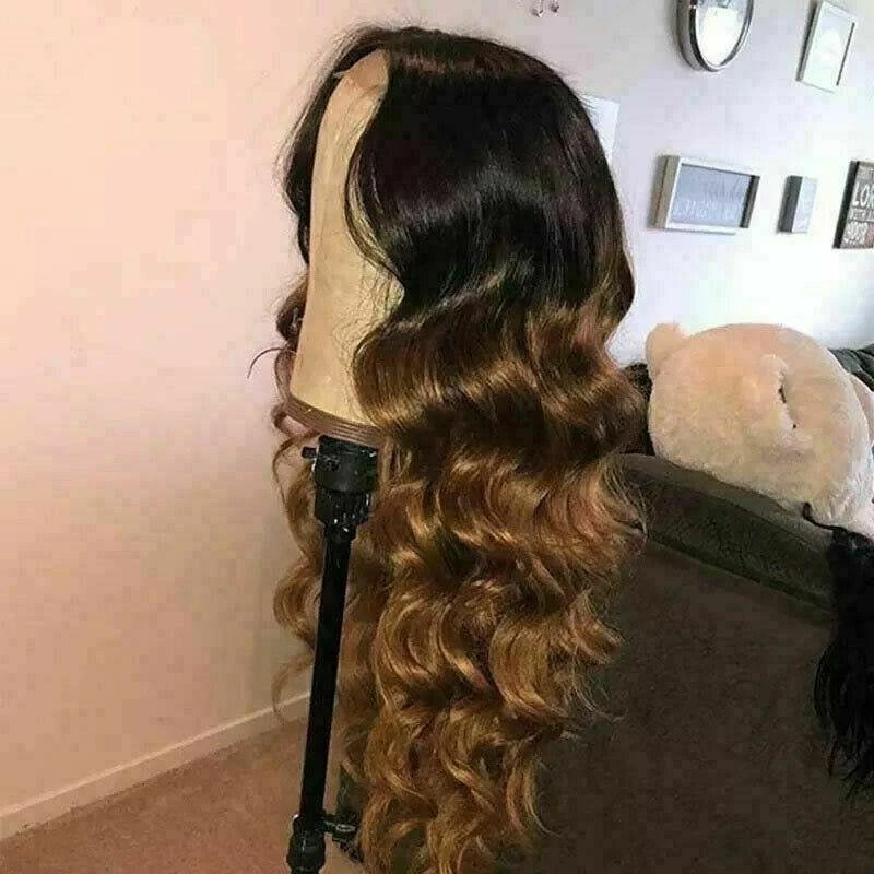 Luxury Wavy Ombre Auburn #30 Brown 100% Human Hair Swiss 13x4 Lace Front Glueless Wig Highlight U-Part, 360 Or Full Lace Upgrade Available - Image 2