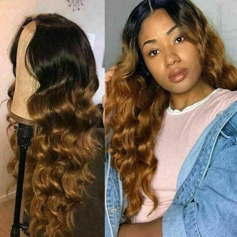 Luxury Wavy Ombre Auburn #30 Brown 100% Human Hair Swiss 13x4 Lace Front Glueless Wig Highlight U-Part, 360 Or Full Lace Upgrade Available - Image 3