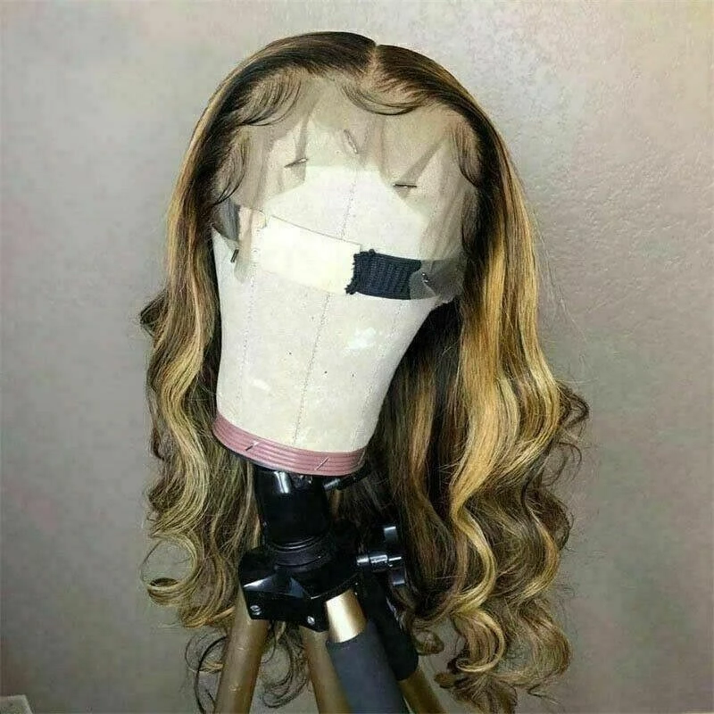 Luxury Remy 100% Human Hair Swiss 13x4 Lace Front Wig Ombre Ash Blonde Brown Balayage Highlight U-Part, 360 Or Full Lace Upgrade Available - Image 2