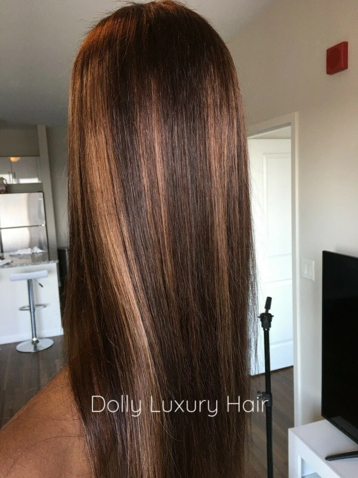 Luxury Dark And Light Brown Balayage Highlight Blonde 100% Human Hair Swiss 13x4 Lace Front Wig U-Part, 360 Or Full Lace Upgrade Available - Image 2