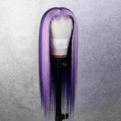Luxury Purple Streak100% Human Hair Swiss 13x4 Lace Front Glueless Wig Colourful U-Part, 360 Or Full Lace Upgrade Available
