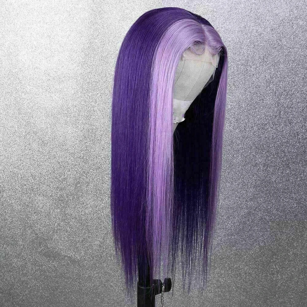 Luxury Purple Streak100% Human Hair Swiss 13x4 Lace Front Glueless Wig Colourful U-Part, 360 Or Full Lace Upgrade Available - Image 2