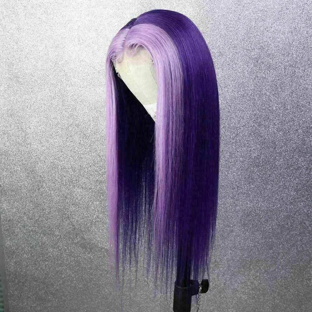 Luxury Purple Streak100% Human Hair Swiss 13x4 Lace Front Glueless Wig Colourful U-Part, 360 Or Full Lace Upgrade Available - Image 3