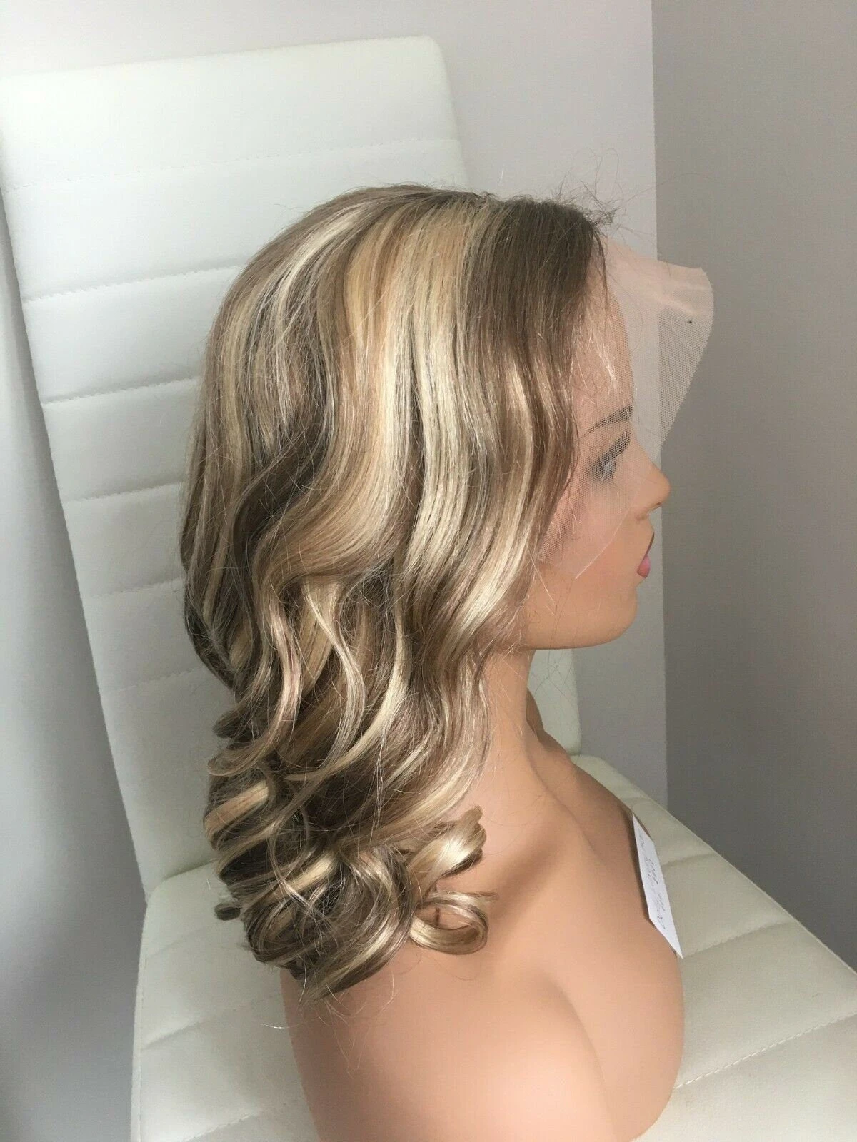 Luxury Chocolate Brown Light Blonde Balayage Highlight 100% Human Hair Swiss 13x4 Lace Front Wig U-Part, 360 Or Full Lace Upgrade Available - Image 2