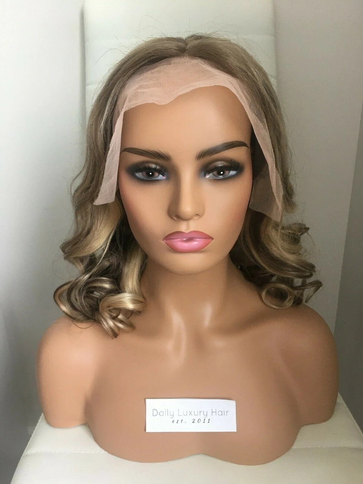 Luxury Chocolate Brown Light Blonde Balayage Highlight 100% Human Hair Swiss 13x4 Lace Front Wig U-Part, 360 Or Full Lace Upgrade Available - Image 4
