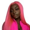 Luxury Remy Hot Pink 100% Human Hair Swiss 13x4 Lace Front Glueless Wig Straight Fuchsia Neon Colouful U-Part Or Full Lace Upgrade Available