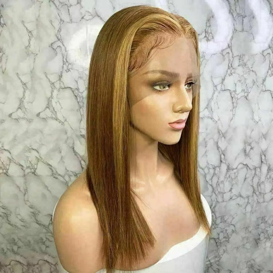 Luxury Remy Ginger Brown Ash Blonde Auburn 100% Human Hair Swiss 13x4 Lace Front Glueless Wig U-Part, 360 Or Full Lace Upgrade Available - Image 2