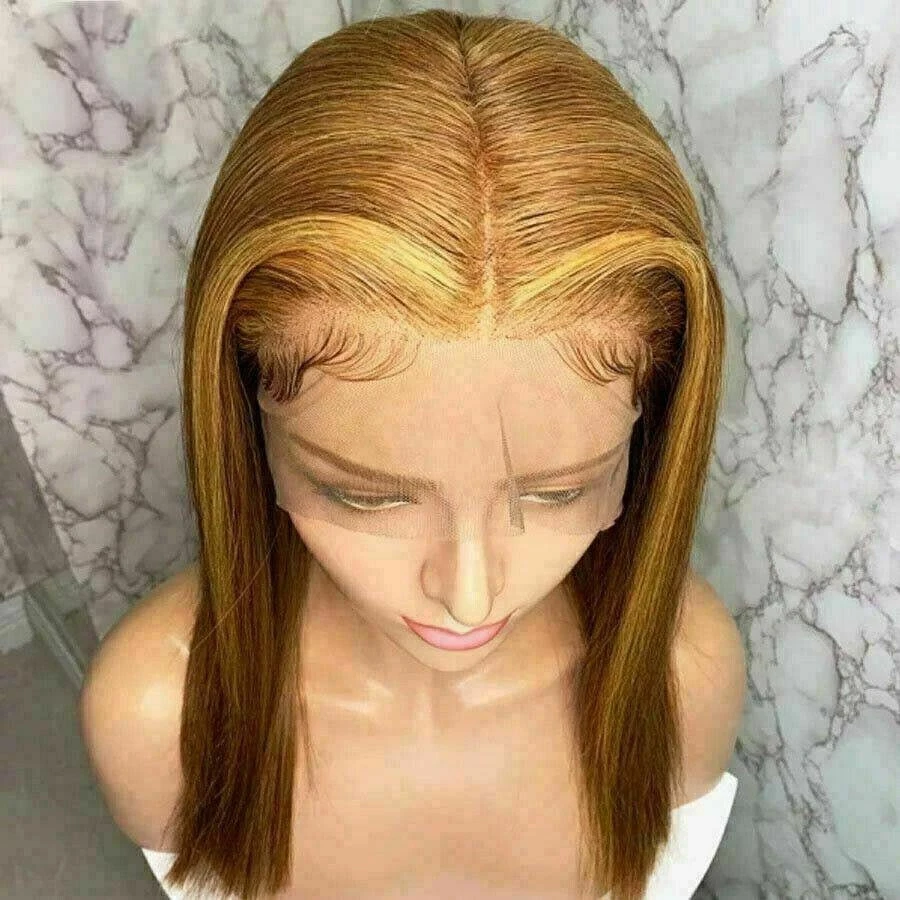 Luxury Remy Ginger Brown Ash Blonde Auburn 100% Human Hair Swiss 13x4 Lace Front Glueless Wig U-Part, 360 Or Full Lace Upgrade Available - Image 3