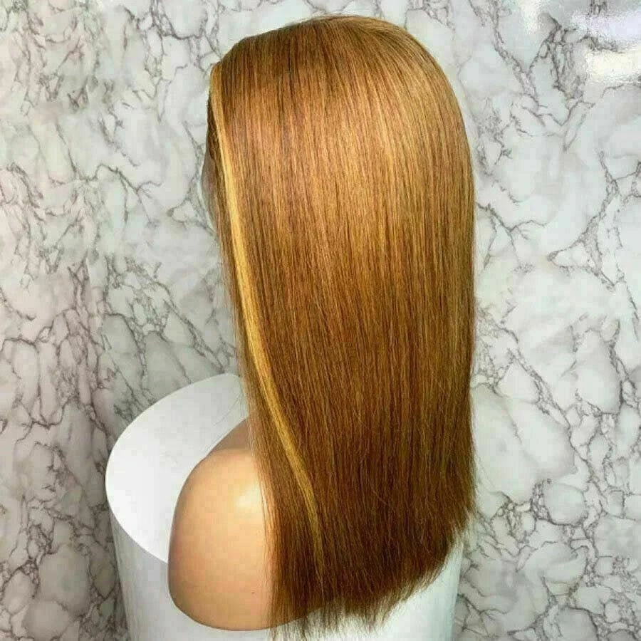 Luxury Remy Ginger Brown Ash Blonde Auburn 100% Human Hair Swiss 13x4 Lace Front Glueless Wig U-Part, 360 Or Full Lace Upgrade Available - Image 4
