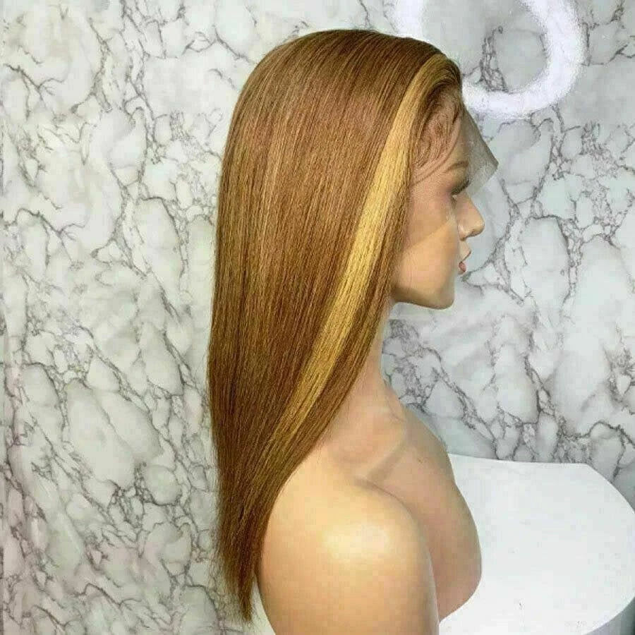 Luxury Remy Ginger Brown Ash Blonde Auburn 100% Human Hair Swiss 13x4 Lace Front Glueless Wig U-Part, 360 Or Full Lace Upgrade Available - Image 5