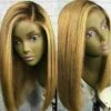 Luxury Honey Medium Blonde Bob Human Hair Swiss 13x4 Lace Front Glueless Wig Human Ombre U-Part, 360 Or Full Lace Upgrade Available