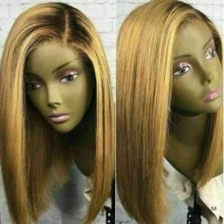 Luxury Honey Medium Blonde Bob Human Hair Swiss 13x4 Lace Front Glueless Wig Human Ombre U-Part, 360 Or Full Lace Upgrade Available