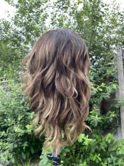 Luxury Balayage Highlight Dark Brown Ash Blonde 100% Human Hair Swiss 13x4 Lace Front Glueless WigU-Part Or Full Lace Upgrade Available