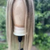 Luxury Balayage Highlight Light Ash Blonde 100% Human Hair Swiss 13x4 Lace Front Glueless Wig U-Part, 360 Or Full Lace Upgrade Available