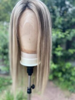 Luxury Balayage Highlight Light Ash Blonde 100% Human Hair Swiss 13x4 Lace Front Glueless Wig U-Part, 360 Or Full Lace Upgrade Available
