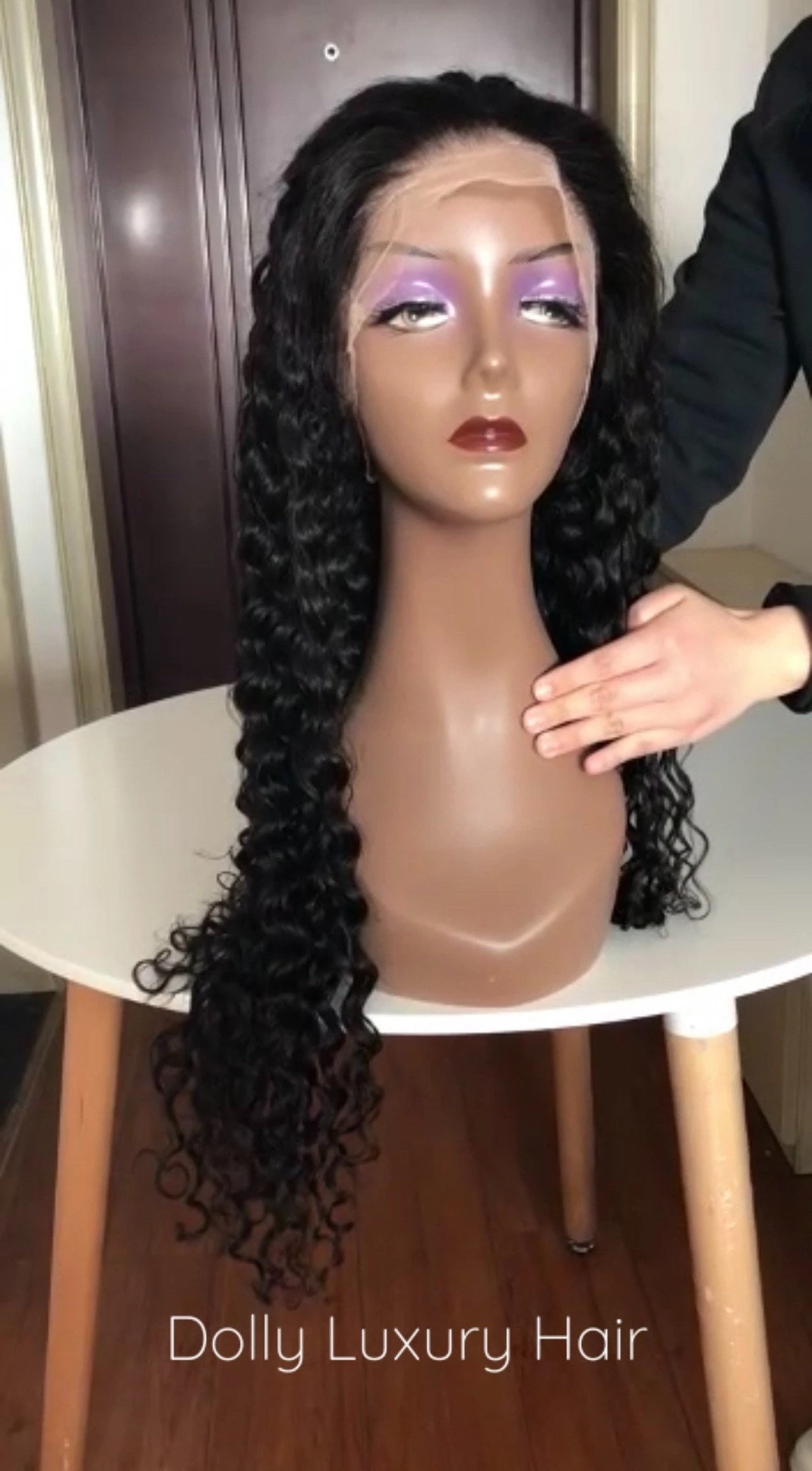 Luxury 30” 32” 34” 36” 38” 40” Inches Natural Black #1B Virgin Human Hair Swiss 13x4 Lace Front Glueless Wig Water Wave Curly Long - Image 2
