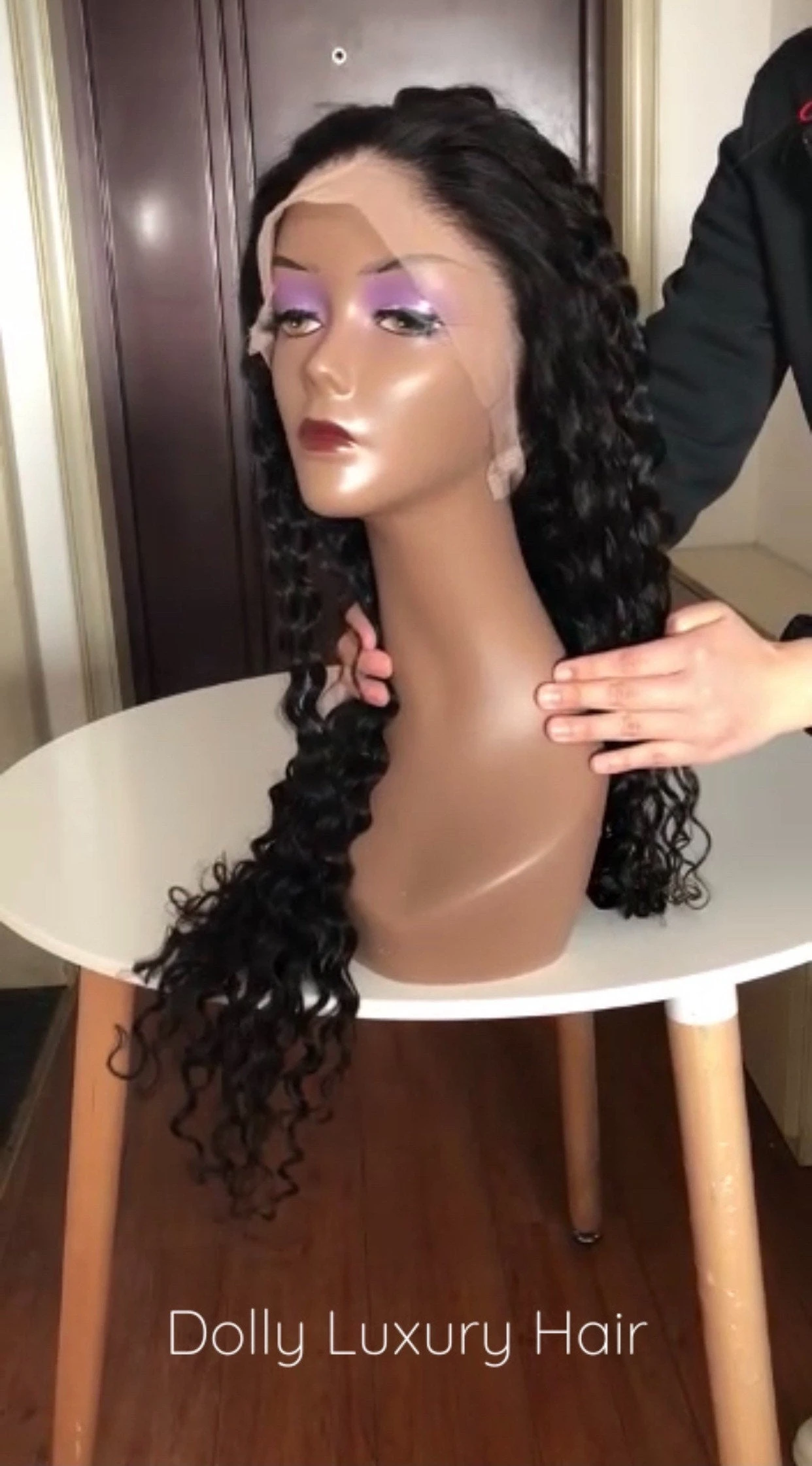 Luxury 30” 32” 34” 36” 38” 40” Inches Natural Black #1B Virgin Human Hair Swiss 13x4 Lace Front Glueless Wig Water Wave Curly Long - Image 4