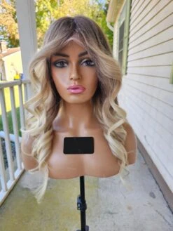 Luxury READY TO SHIP 20” 130% Ash Blonde Balayage Human Hair 13x6” Lace Front Wig Transparent Glueless Small Cap
