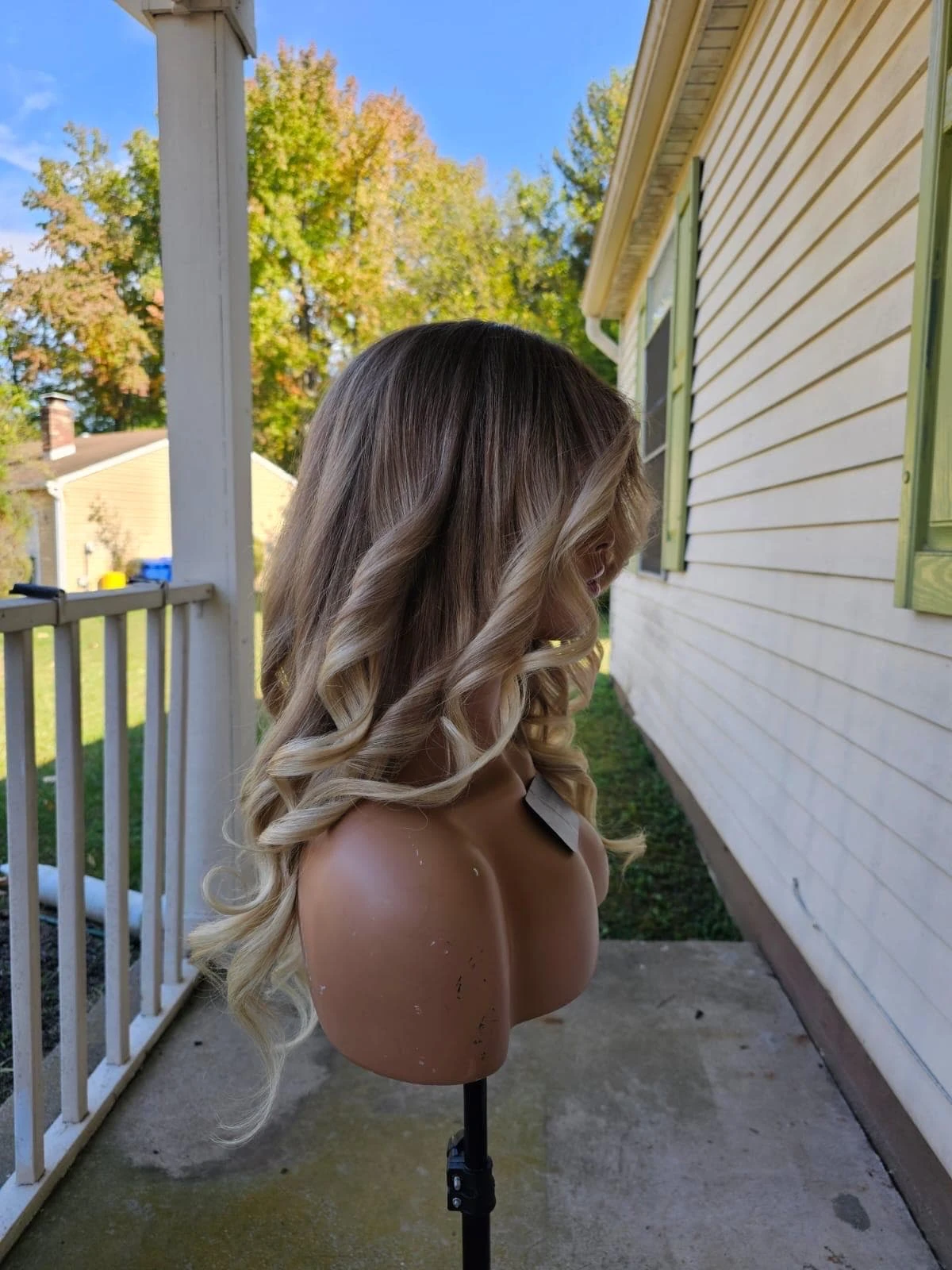 Luxury READY TO SHIP 20” 130% Ash Blonde Balayage Human Hair 13x6” Lace Front Wig Transparent Glueless Small Cap - Image 2