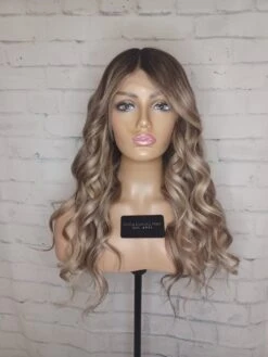 READY TO SHIP 22” 150% Small Cap 13x6 Lace Front Ash Blonde Balayage Highlighted Human Hair Wig