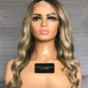 READY TO SHIP Luxury 22” 150% Lace Front Ash Blonde M Cap Balayage Wig Human Hair Swiss Glueless Sale Bleached Knots