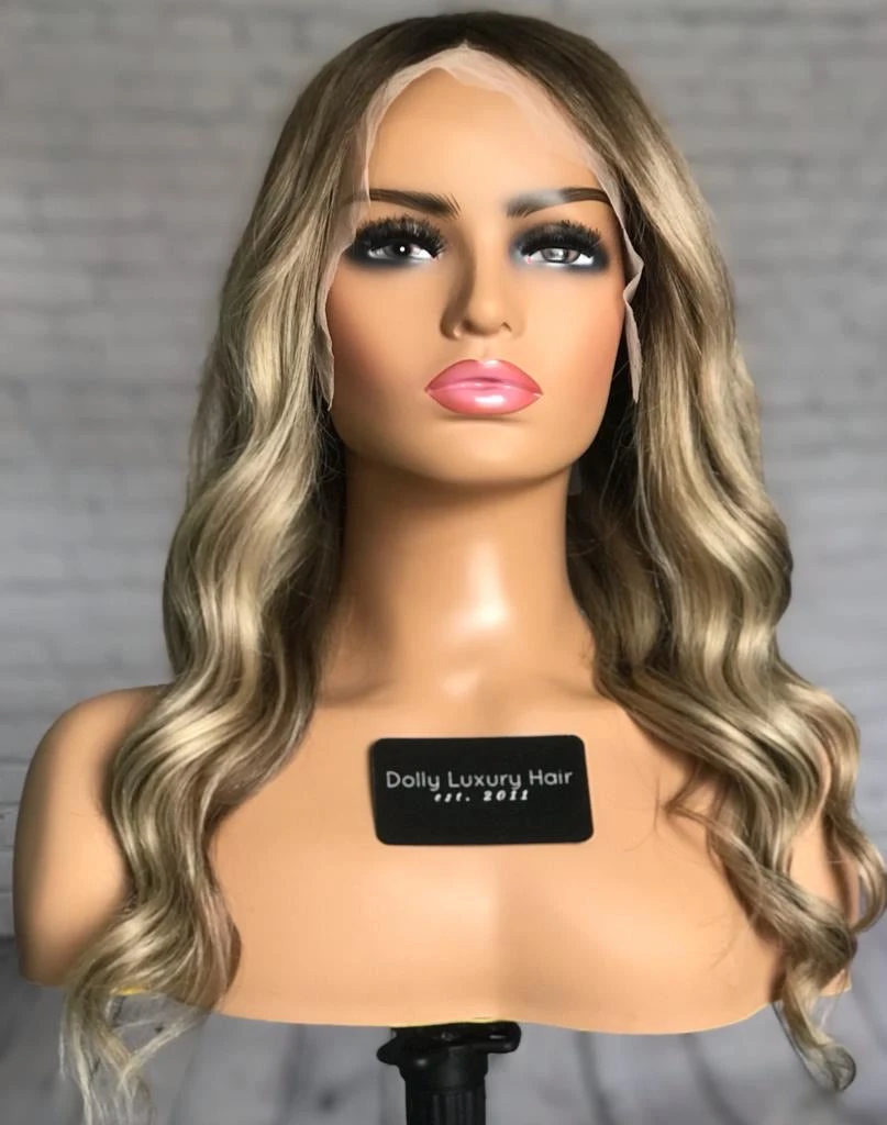READY TO SHIP Luxury 22” 150% Lace Front Ash Blonde M Cap Balayage Wig Human Hair Swiss Glueless Sale Bleached Knots - Image 2